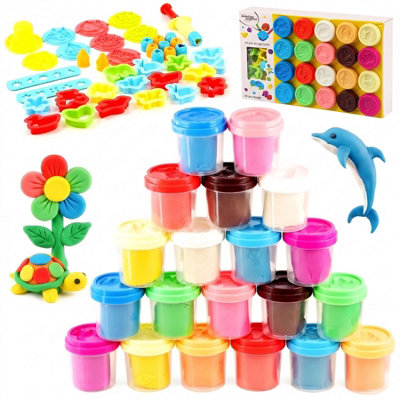 The Magic Toy Shop Kids Dough Kit 62 Pcs With Dough Moulds & Modelling Clay Set Arts And Crafts