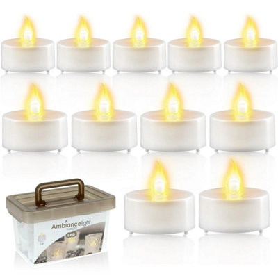 Geezy 24Pcs Led Tea Lights Battery Operated Candles Warm White Flameless Flickering from B&Q
