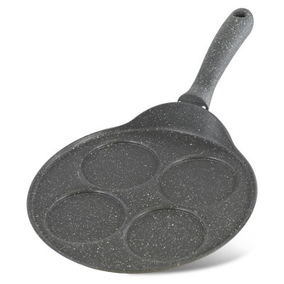 Geezy 4 Hole Non Stick Pancake Frying Pan Mini Crepe Maker For Eggs Breakfast from B&Q
