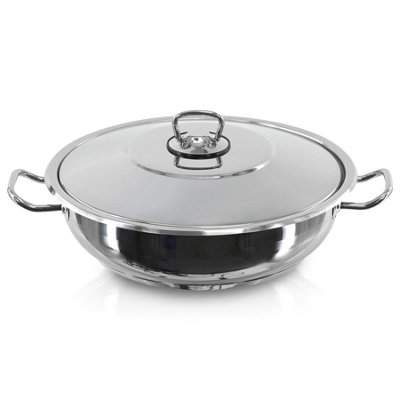 Geezy Stainless Steel Casserole Pot With Lid 4.5L Induction Oven Safe Dishwasher Safe from B&Q