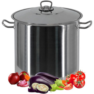 Geezy Gastro Large Deep 8.5L Stainless Induction Steel Stock Pot Casserole Stockpot from B&Q