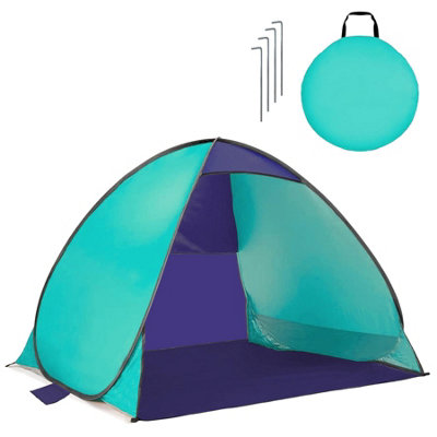 Geezy Pop-Up Tent 2 Person Beach Camping Festival Family Fun Sun Protection Shelter from B&Q