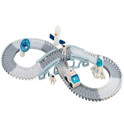 B&Q -  Space Track Set 20 Pcs For Kids Battery Powered Rover Tracks Astronauts Shuttle