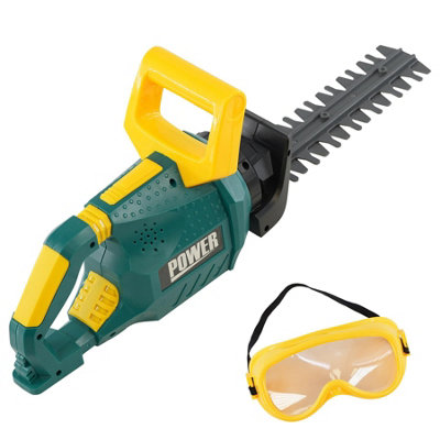 B&Q -  Battery Powered Kids Chainsaw Hedge Trimmer Toy With Goggles Lights Garden Tool