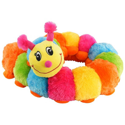 The Magic Toy Shop Multicoloured Plush Caterpillar Soft Toy Cushion Baby Toddler Kids Cuddly Gift from B&Q