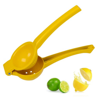 Geezy Metal Lemon Squeezer Hand Juicer Yellow Manual Citrus Press For Lime Fruit from B&Q