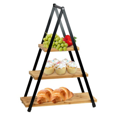 Geezy 3 Tier Wooden Display Stand Tiered Trays Cake Holder For Afternoon Parties & Tea from B&Q