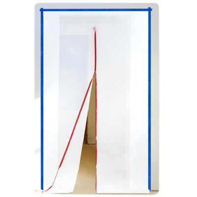 B&Q -  Door Dust Sheet Cover With Zip Temporary Plastic Barrier For Decorating Projects