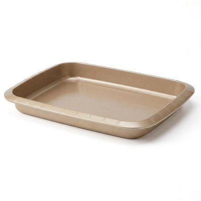 Geezy Large Roasting Tin Chicken Lasagna Vegetables Non Stick Oven Baking Tray 39Cm from B&Q