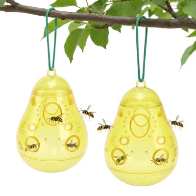 Geezy Set Of 2 Wasp Traps Outdoor Repellent Fruit Fly Yellow Jacket Hornet Catcher from B&Q