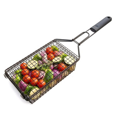 Geezy Deep Bbq Grill Basket Non Stick Barbecue Grilling Rack Meat Camping Accessories from B&Q