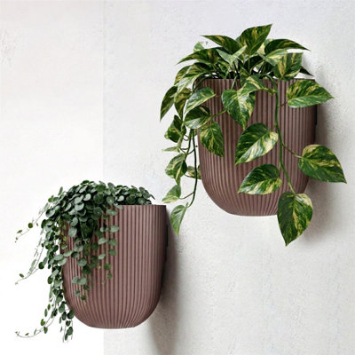 Geezy Wall Planter Set Of 2 Indoor Outdoor Weather Resistant Wall Mounted Flower Pot