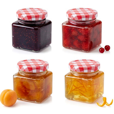 B&Q -  Small Glass Jars Screw Top Lids 75Ml Cosmetic Pots Crafts Jam Spices Storage 4Pc