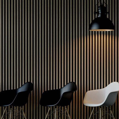 Strivo Premium Walnut Acoustic Slat Wall Panel from B&Q