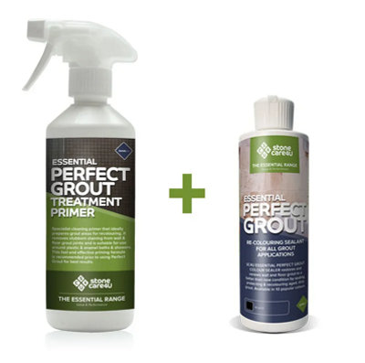 Stonecare4UPerfect Grout Sealer + PrimerBundle (237Ml Black) Restore & Renew Old KitchenBathWall & Floor Grout from B&Q