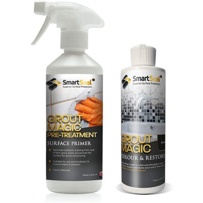 Grout RestorerGrout MagicSmartseal(Ivory)Grout Sealer + Pre-TreatmentSuperior To Grout Paint & Grout Pen15Yr Life from B&Q