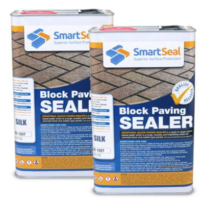 Block Paving Sealer(Smartseal)Premium Silk FinishStrong Sand Hardener And Weed Inhibitor For Driveways And Patios2 X 5L from B&Q