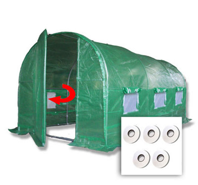 Crocodile Trading 4M X 2M + Hotspot Tape Kit (13' X 7' Approx) Pro+ Green Poly Tunnel from B&Q