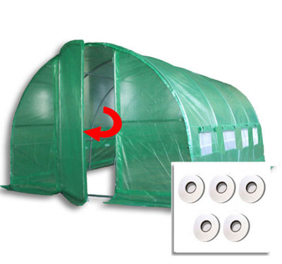 Crocodile Trading 4M X 3M + Hotspot Tape Kit (13' X 10' Approx) Pro+ Green Poly Tunnel from B&Q
