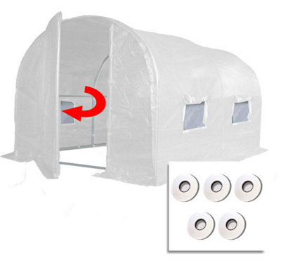 Crocodile Trading 3M X 2M + Hotspot Tape Kit (10' X 7' Approx) Pro+ White Polytunnel Greenhouse from B&Q