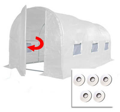 Crocodile Trading 4M X 2M + Hotspot Tape Kit (13' X 7' Approx) Pro+ White Poly Tunnel from B&Q