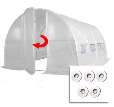 Crocodile Trading 4M X 3M + Hotspot Tape Kit (13' X 10' Approx) Pro+ White Poly Tunnel from B&Q
