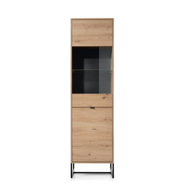 B&Q -  Amber Collection Tall Cabinet In Oak