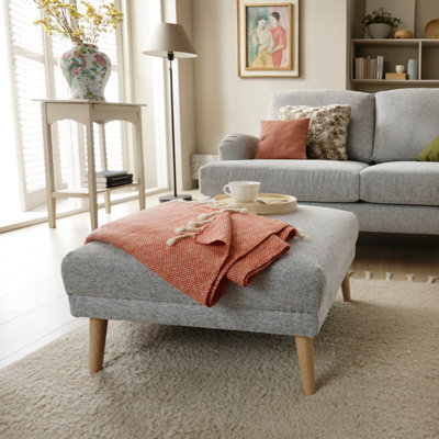 Abakus Direct Harper Footstool In Light Grey from B&Q