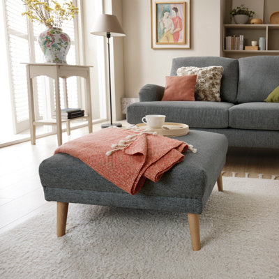 Abakus Direct Harper Collection Footstool In Dark Grey from B&Q