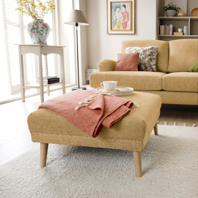 Abakus Direct Harper Footstool In Peanut Brown from B&Q