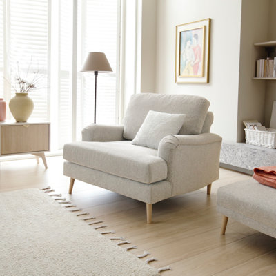 Abakus Direct Harper Chenille Armchair Cream from B&Q