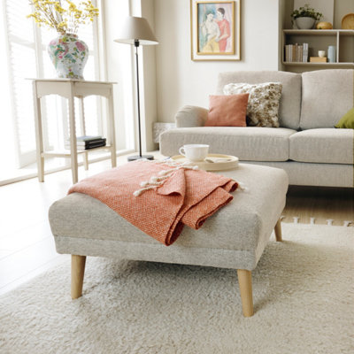 Abakus Direct Harper Collection Footstool In Cream from B&Q