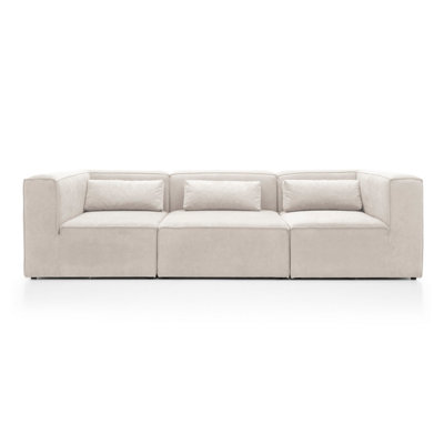 Abakus Direct Doris Modular 4 Seater Sofa In White Cord Chenille from B&Q