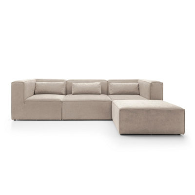 Abakus Direct Doris Modular Corner Sofa In Beige Cord Chenille from B&Q