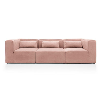 Abakus Direct Doris Modular 4 Seater Sofa In Pink Cord Chenille from B&Q
