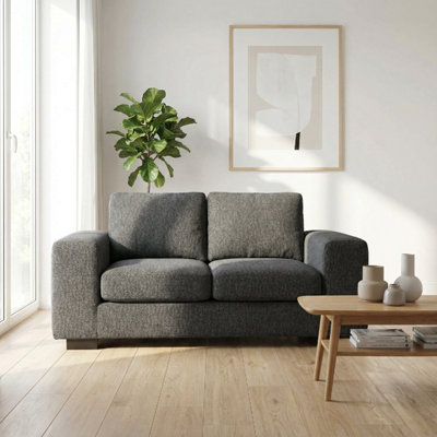 Abakus Direct Boston 2 Seater Sofa In Dark Grey Basket Weave from B&Q