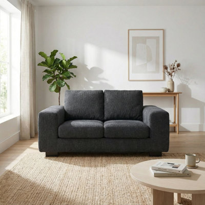 Abakus Direct Boston 2 Seater Sofa In Black Basket Weave from B&Q