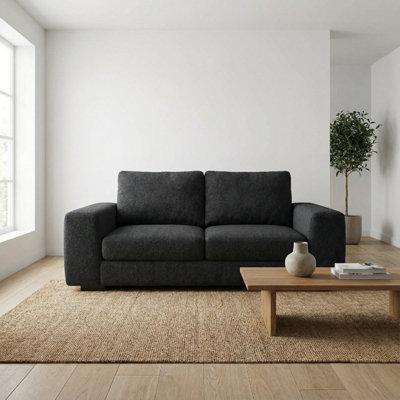 Abakus Direct Boston 3 Seater Sofa In Black Basket Weave from B&Q
