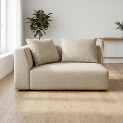 Abakus Direct Tokyo Corner Seat In Warm Beige Basket Weave Fabric With Deep Seat - Warm Beige - Image 3