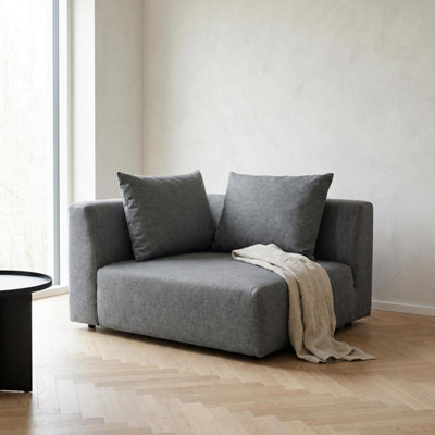 Abakus Direct Tokyo Right Corner Seat In Charcoal Grey Brushed Tweed With Deep Seat - Charcoal - Image 3