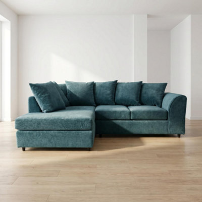 B&Q -  Harriet Boucle Fabric Left Facing Corner Sofa In Charcoal