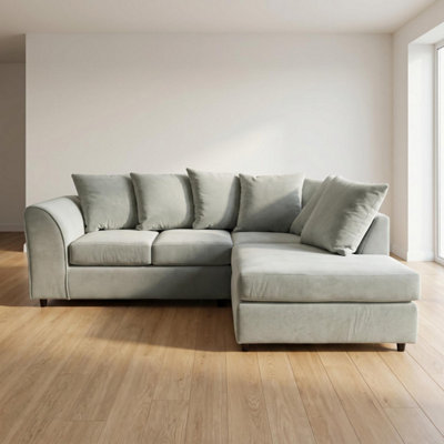 B&Q -  Harriet Boucle Fabric Right Facing Corner Sofa In Stone Grey