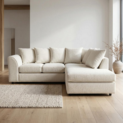 B&Q -  Harriet Boucle Fabric Right Facing Corner Sofa In Cream