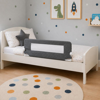 B&Q -  Deluxe Soft Touch Denim Bed RailGrey 100Cm Wide X 40Cm TallToddler Bed Guard For Safety