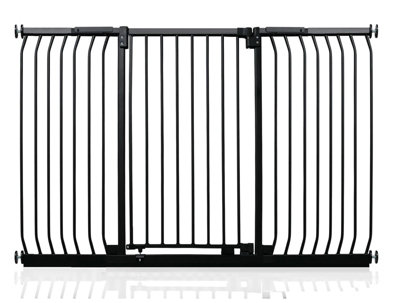 Safetots Extra Tall Elite Safety Gate170Cm179CmMatt BlackExtra Tall 96.8Cm In HeightPressure Fit Stair Gate from B&Q