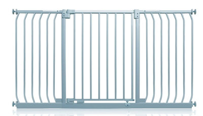 Safetots Grey Elite Pressure Safety Gate, - 161Cm, Matt Pressure Fit Stair Gate 152Cm