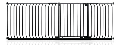 Safetots Elite Pressure Safety Gate216Cm225CmMatt BlackPressure Fit Stair Gate from B&Q