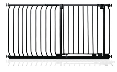Safetots Black Elite Pressure Safety Gate, - 143Cm, Matt Pressure Fit Stair Gate 134Cm