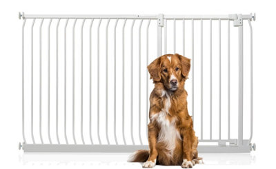 Bettacare Extra Tall Elite Dog Gate171Cm180CmMatt WhiteExtra Tall 96.8Cm In HeightPressure Fit Pet Gate from B&Q
