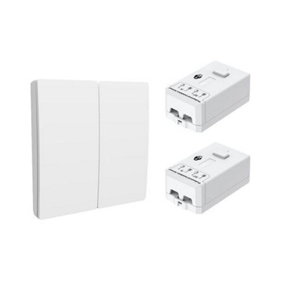 Ener-J 2 Gang Wireless Kinetic Switch, +Non Dimmable + Wi-Fi 5A Rf Receiver White